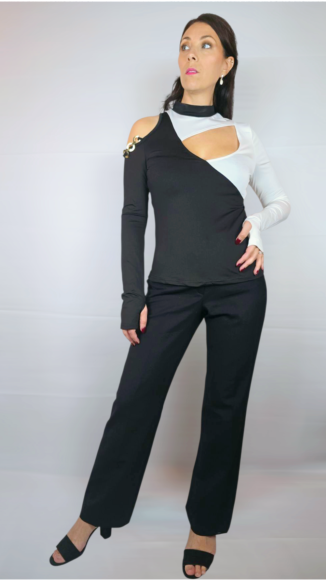 Tröja, Svart/Vit, XS/S