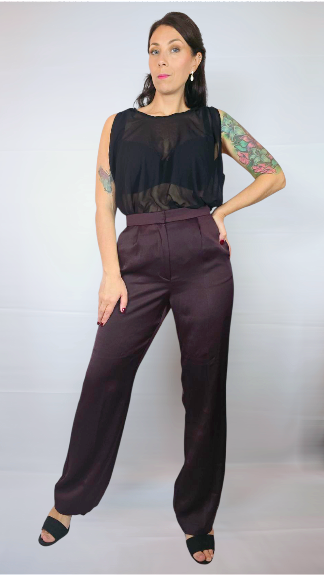 Byxor, Brun/Lila, 34