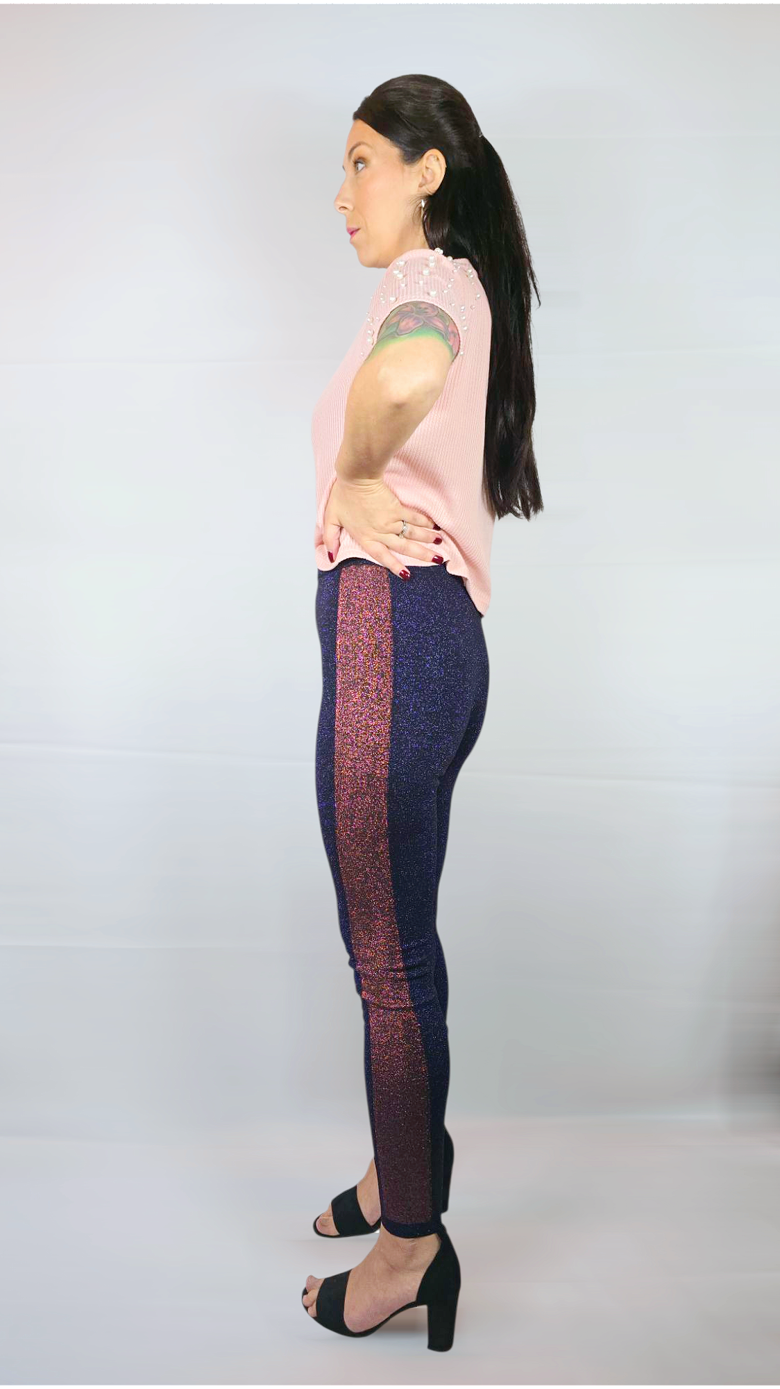 Byxor, Blå/Brun glitter, XS