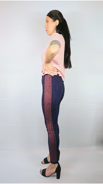 Byxor, Blå/Brun glitter, XS