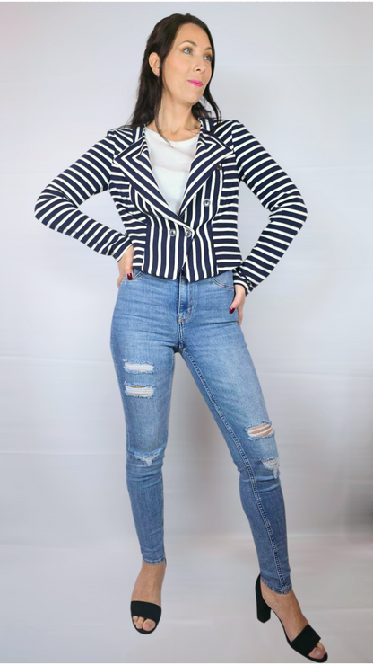 Blazer, Blå/Vit, 38