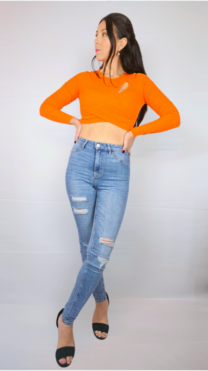 Tröja, Orange, XS