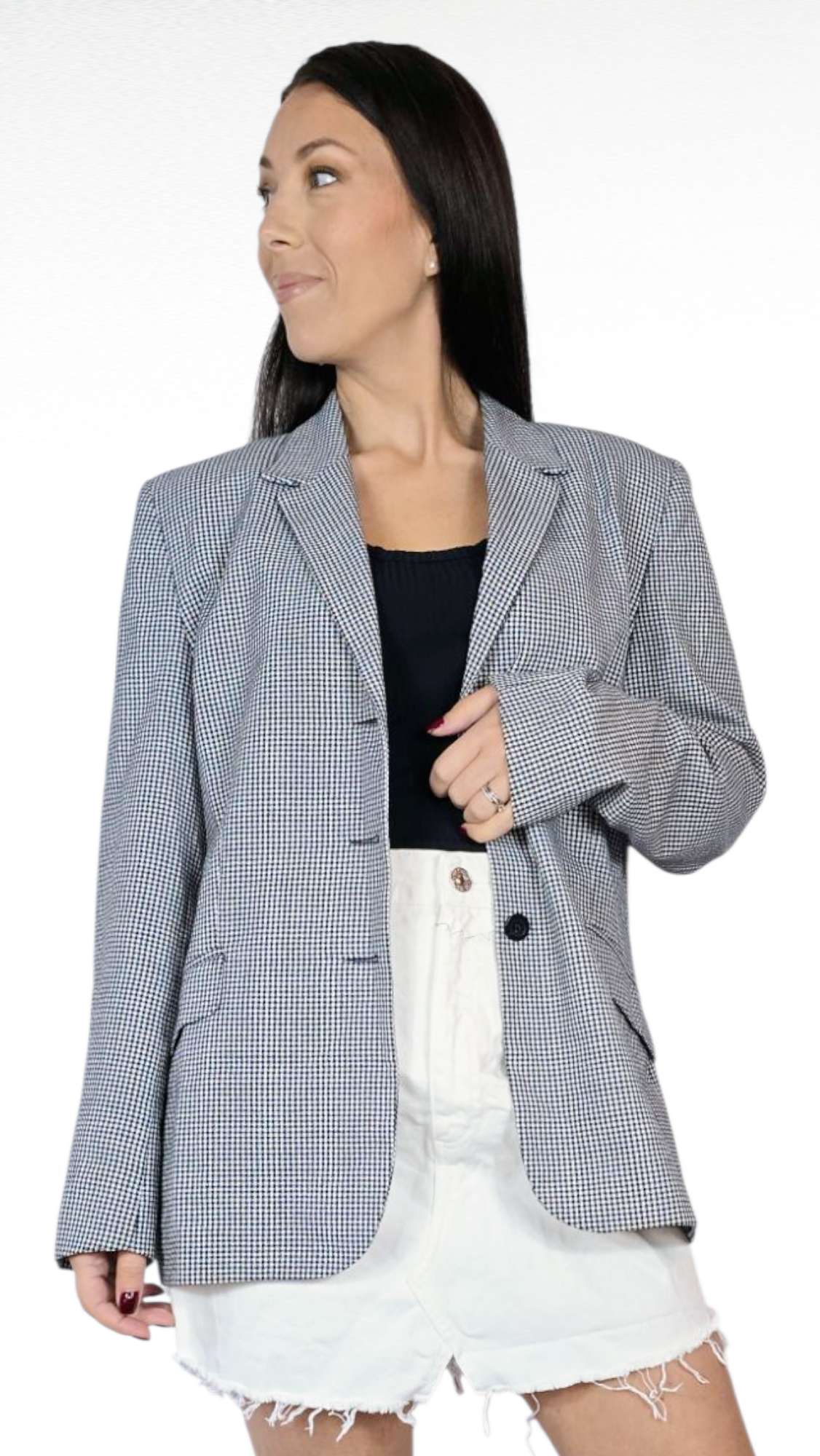 Kavaj, Svart/Vit, 40