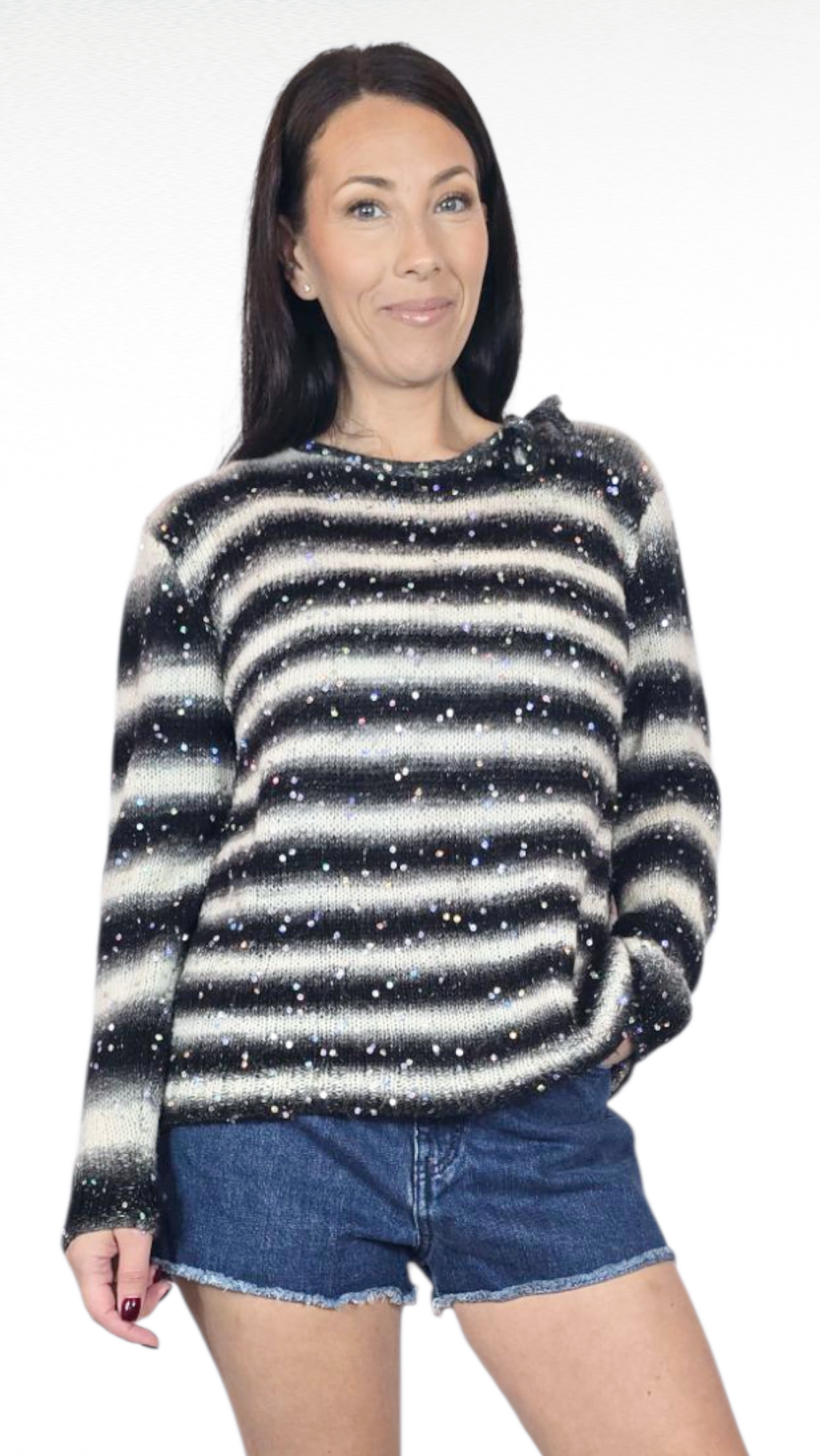 Tröja, Vit/Svart, M