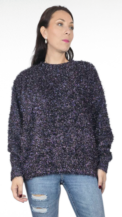 Tjocktröja, Svart/Silver, M