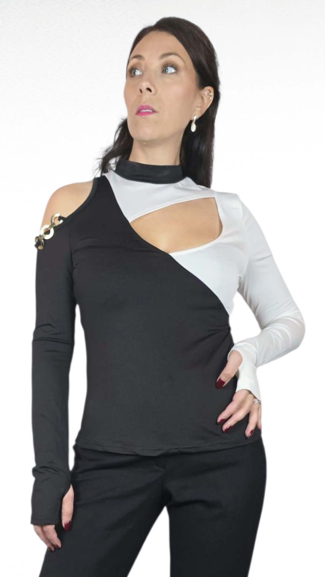 Tröja, Svart/Vit, XS/S