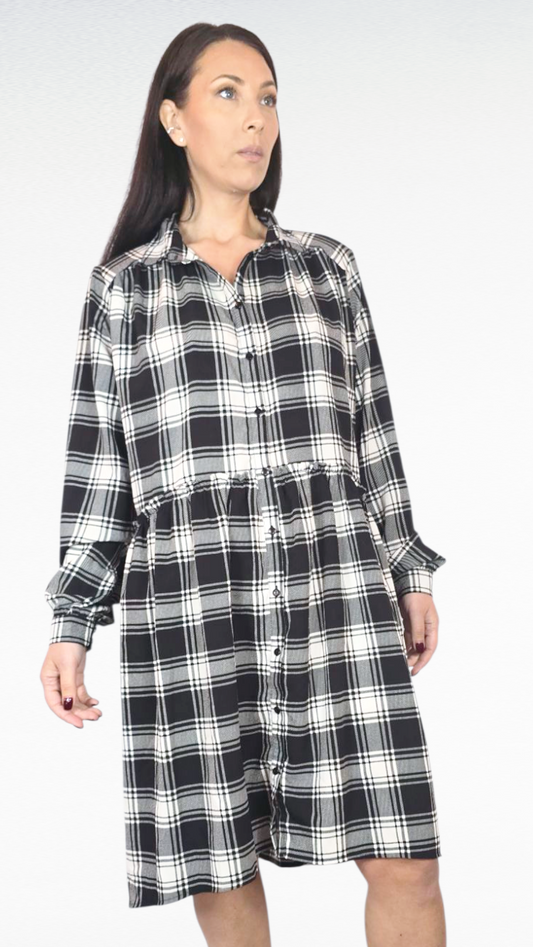 Klänning, Svart/Vit, M