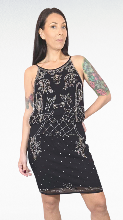 Klänning, Svart med paljetter, M