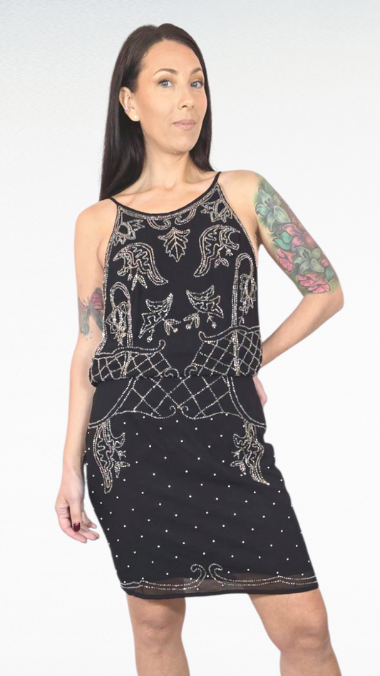 Klänning, Svart med paljetter, M