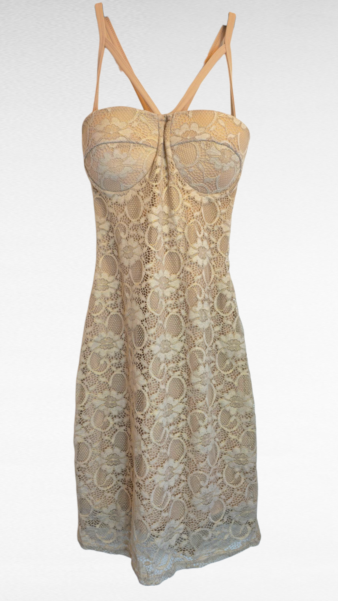 Klänning, Beige/Guld, 34