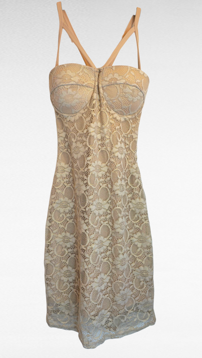 Klänning, Beige/Guld, 34