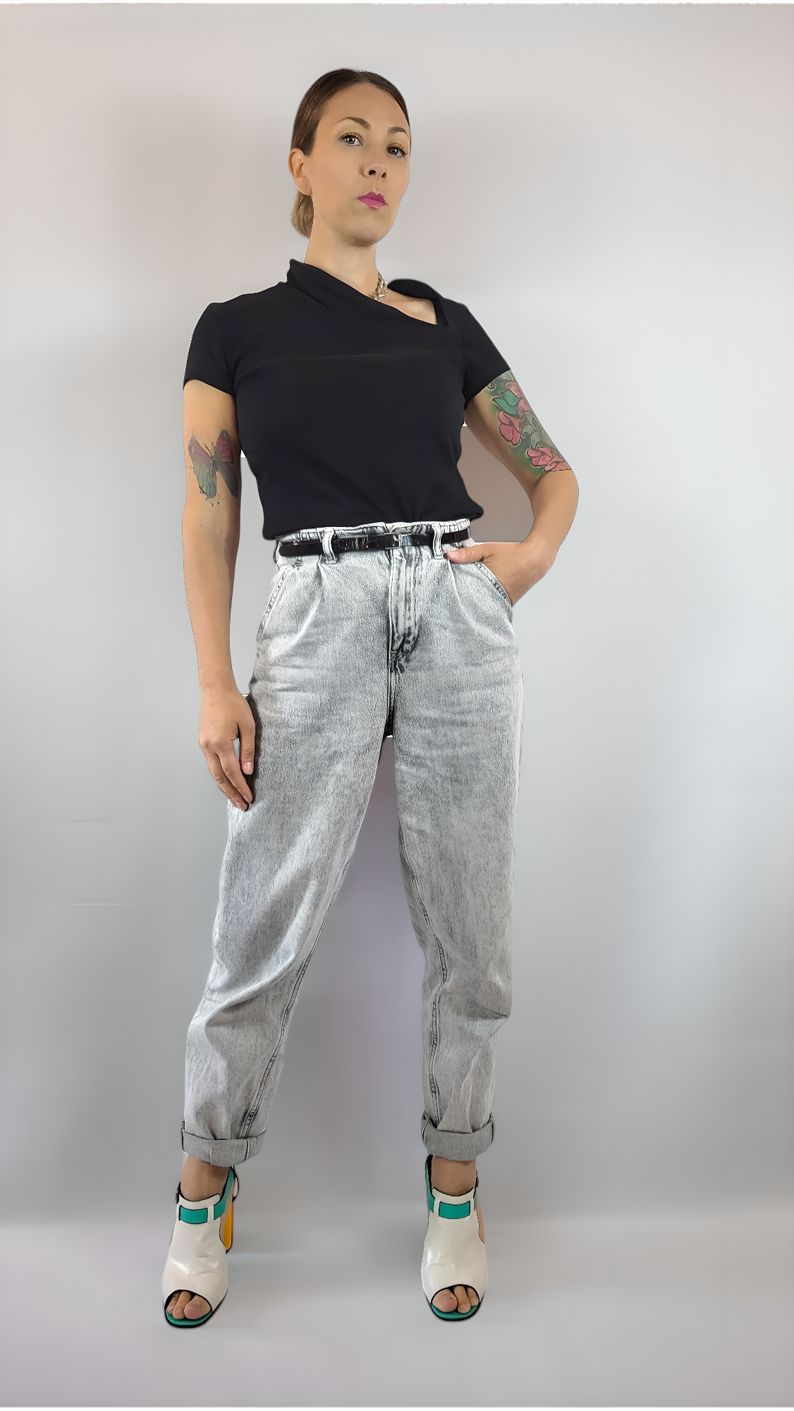 Jeans, Stentvättade, 34