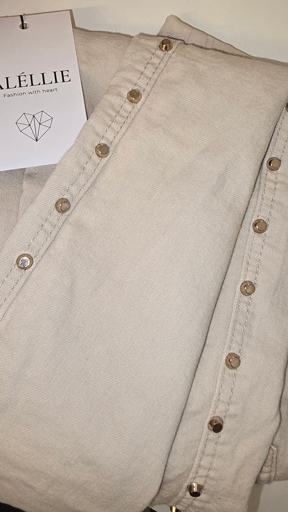 Byxor med nitar, Beige, M